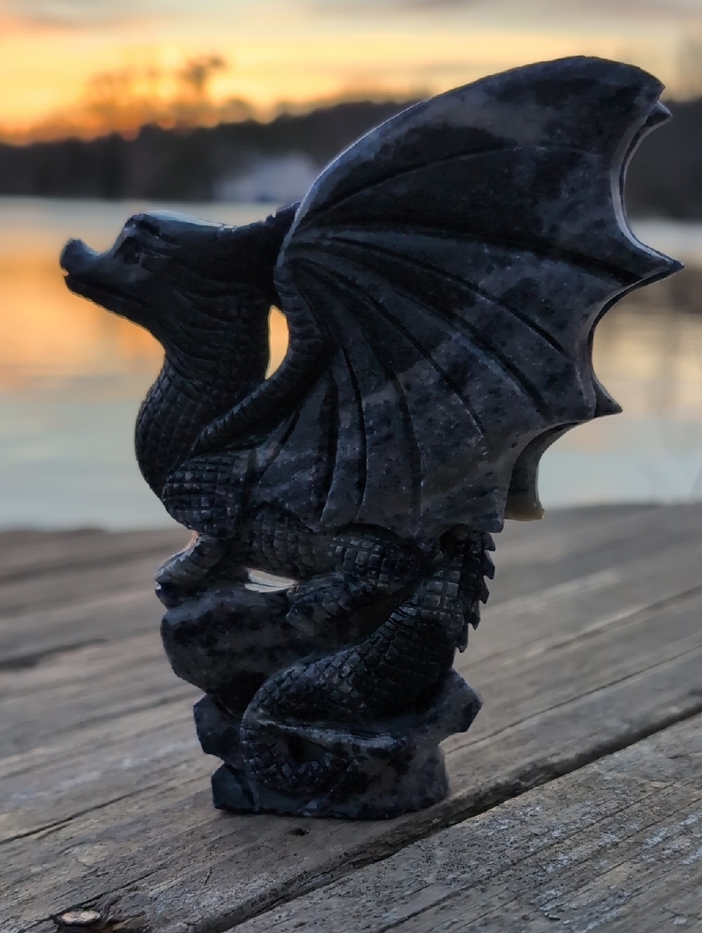 Beautiful Blue Dragon Carving - Sodalite Crystal Stone
